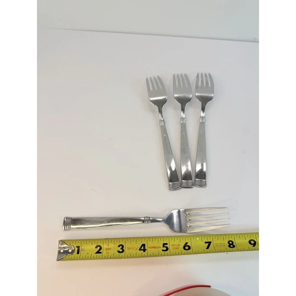 Dinner Forks Wallace Napoli Stainless Flatware Glossy Lot Of 4 Replacements